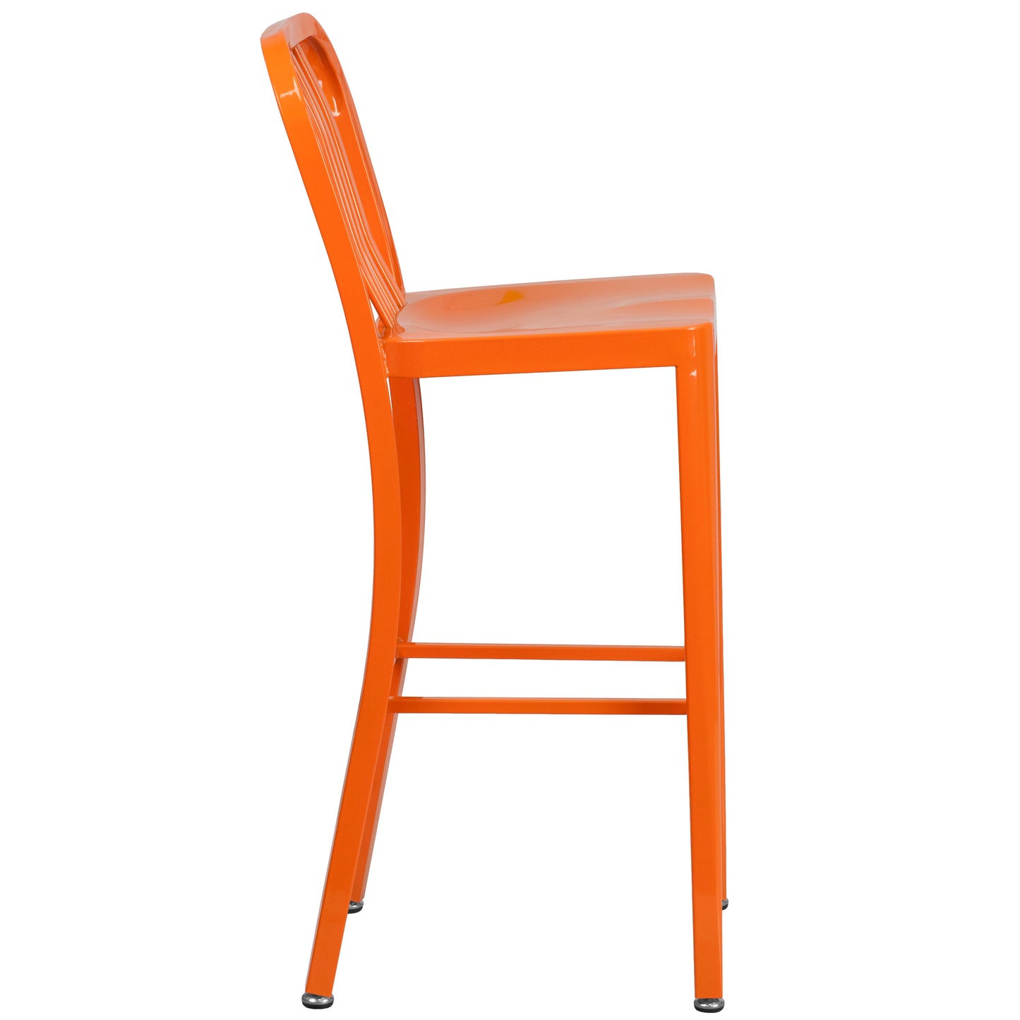 30" Orange Metal Outdoor Stool CH-61200-30-OR-GG