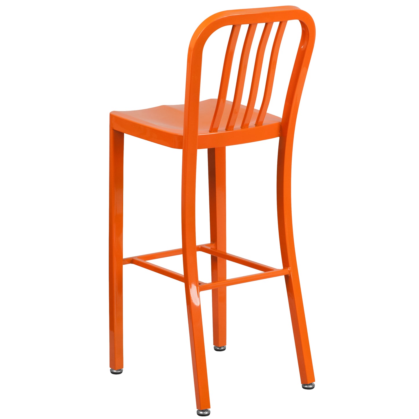 30" Orange Metal Outdoor Stool CH-61200-30-OR-GG