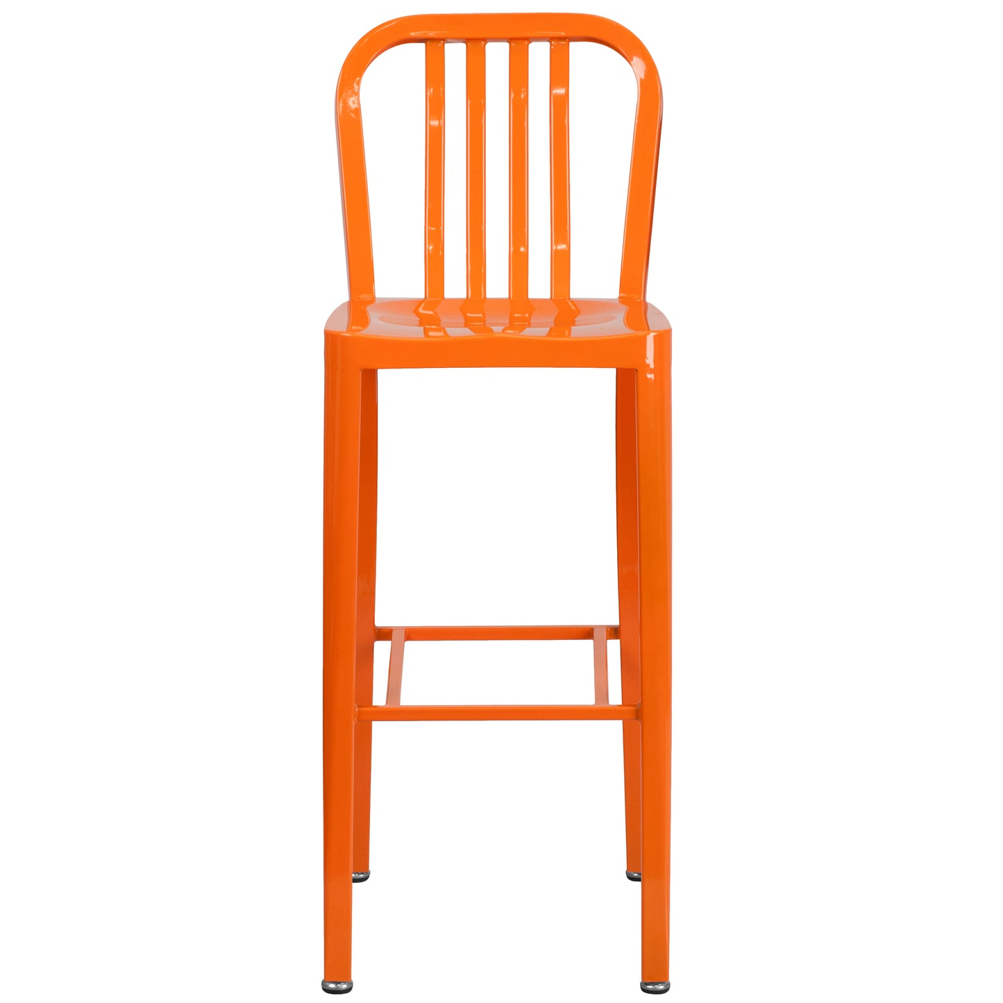 30" Orange Metal Outdoor Stool CH-61200-30-OR-GG