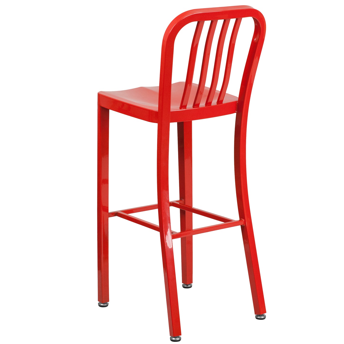 30" Red Metal Outdoor Stool CH-61200-30-RED-GG