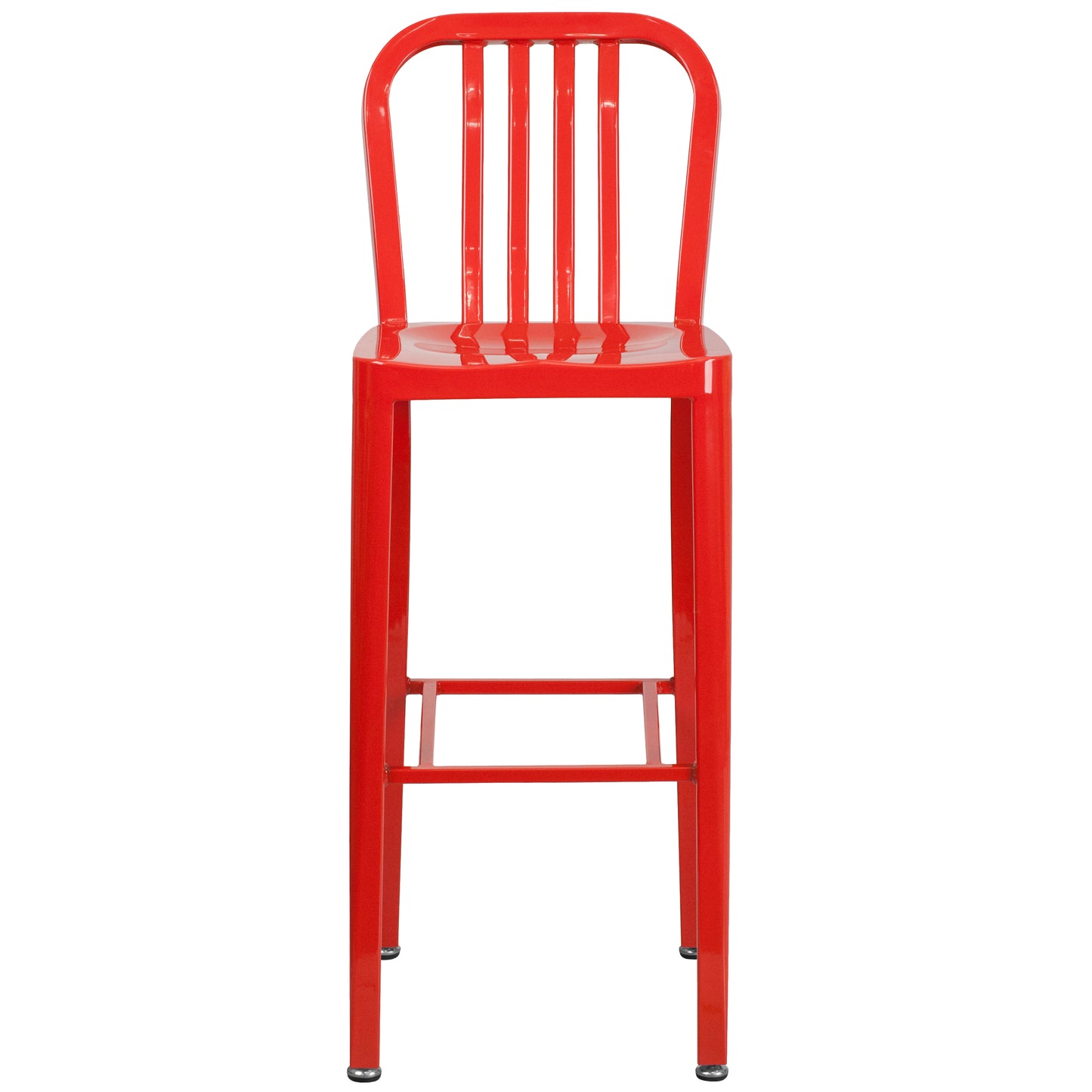 30" Red Metal Outdoor Stool CH-61200-30-RED-GG