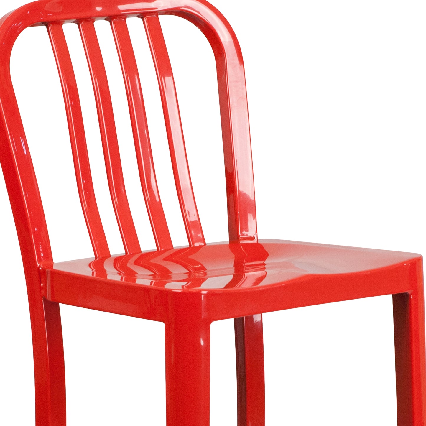 30" Red Metal Outdoor Stool CH-61200-30-RED-GG