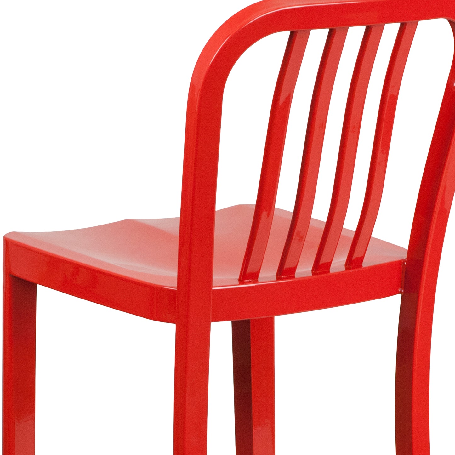 30" Red Metal Outdoor Stool CH-61200-30-RED-GG