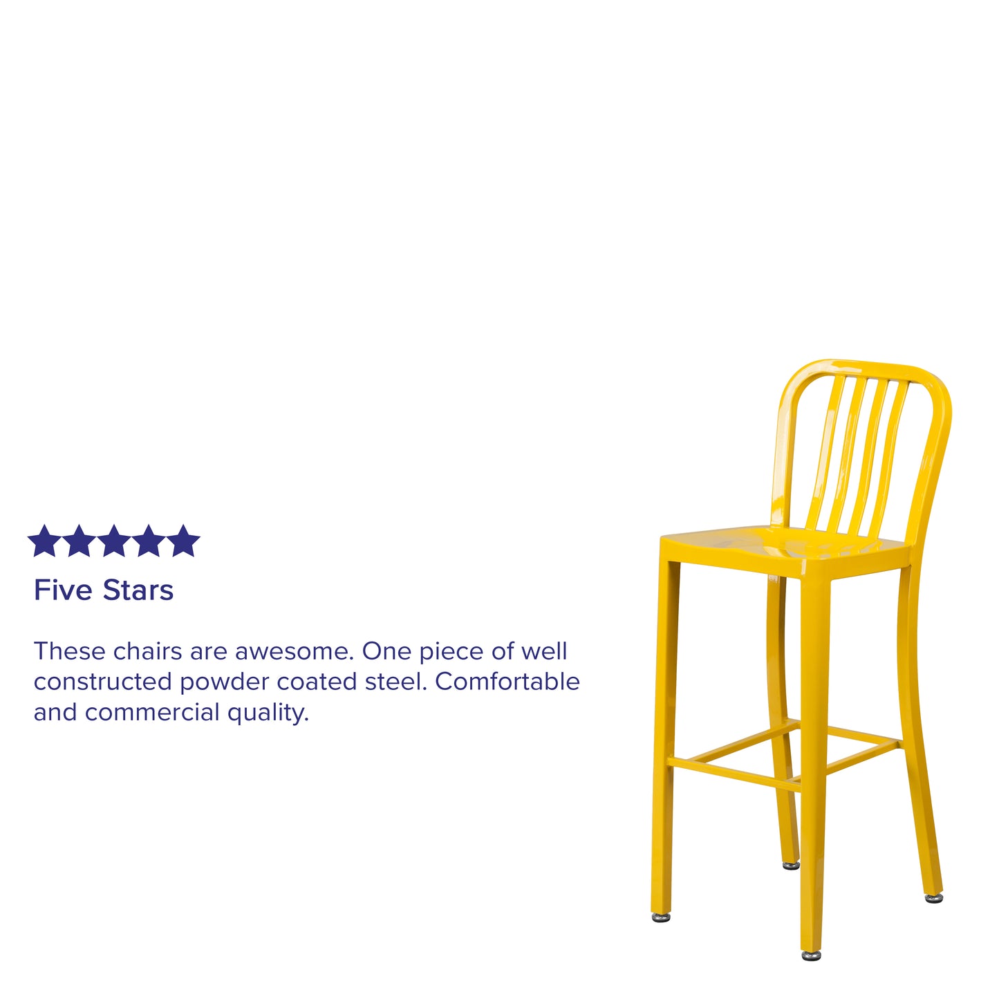 30" Yellow Metal Outdoor Stool CH-61200-30-YL-GG