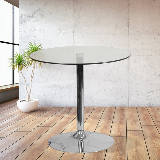 31.5RD Glass Table-29 Base CH-7-GG