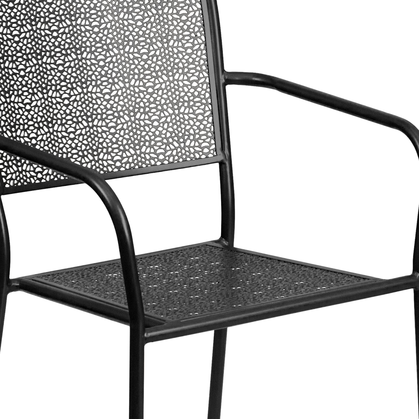 Black Square Back Patio Chair CO-2-BK-GG