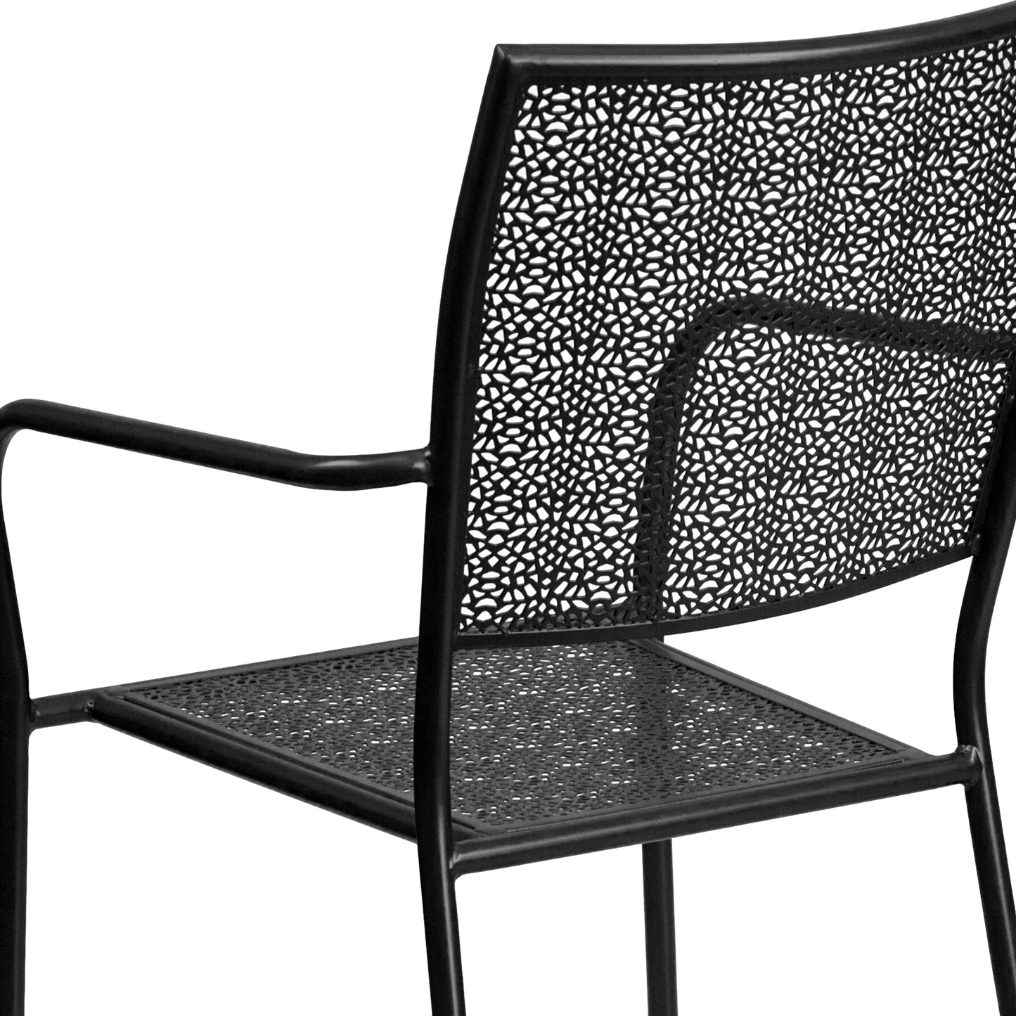 Black Square Back Patio Chair CO-2-BK-GG