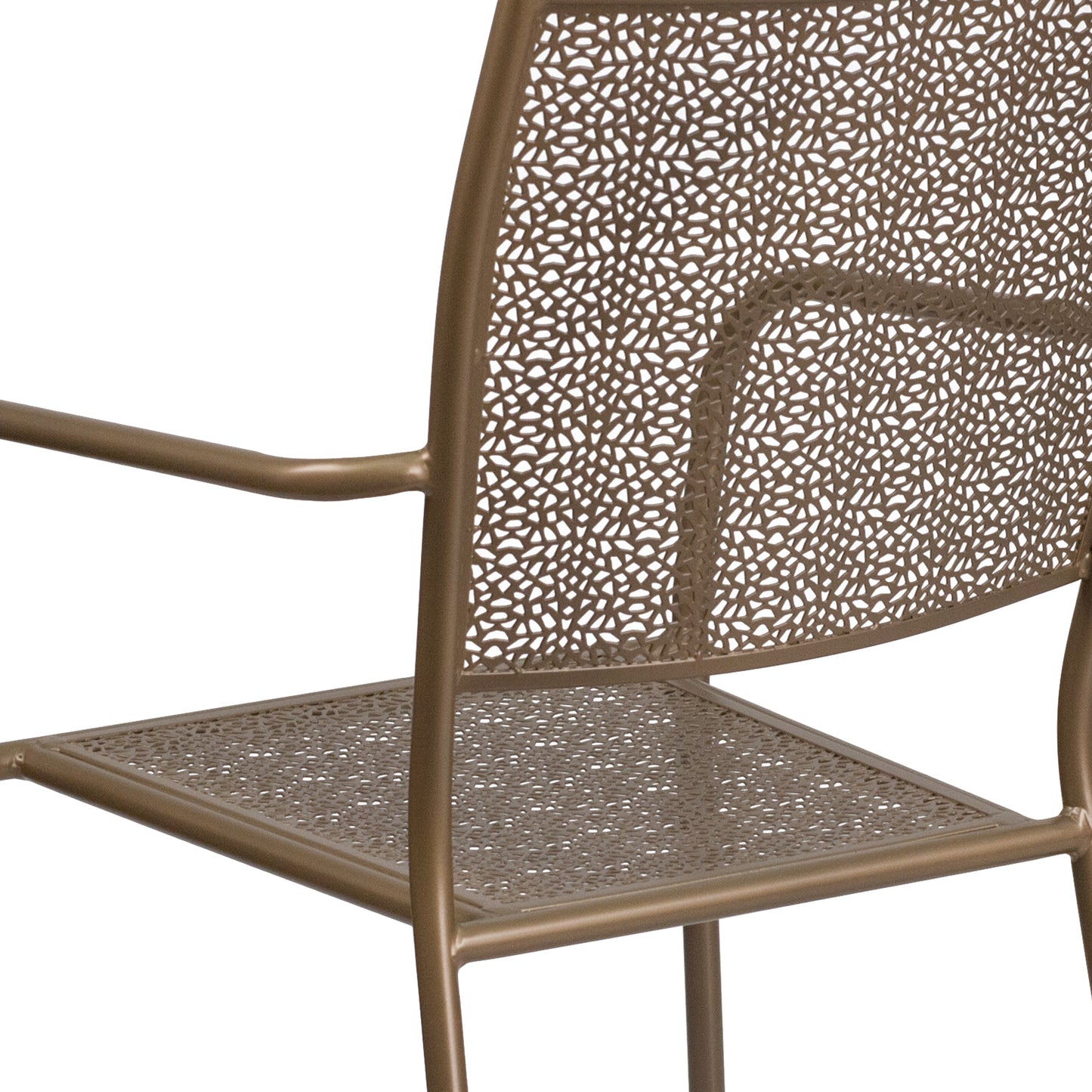 Gold Square Back Patio Chair CO-2-GD-GG