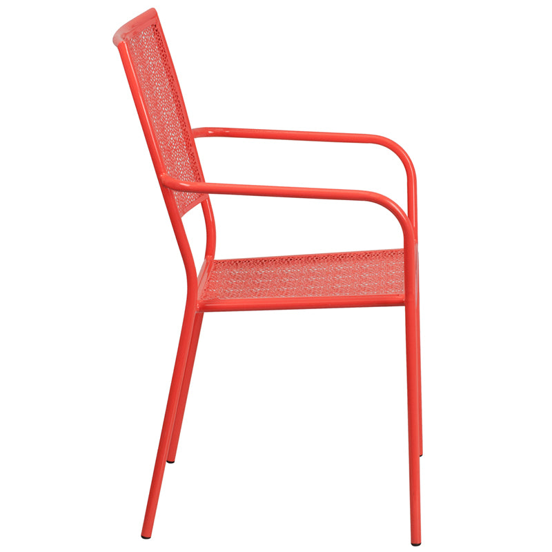 Coral Square Back Patio Chair CO-2-RED-GG