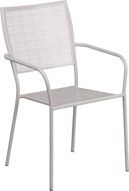 Gray Square Back Patio Chair CO-2-SIL-GG