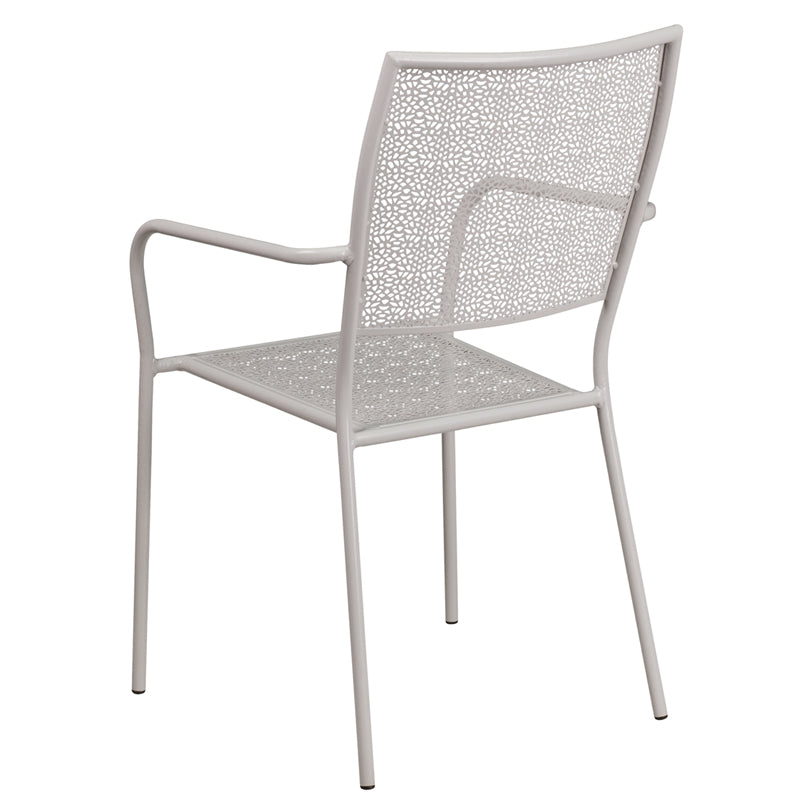 Gray Square Back Patio Chair CO-2-SIL-GG