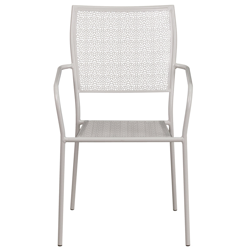 Gray Square Back Patio Chair CO-2-SIL-GG