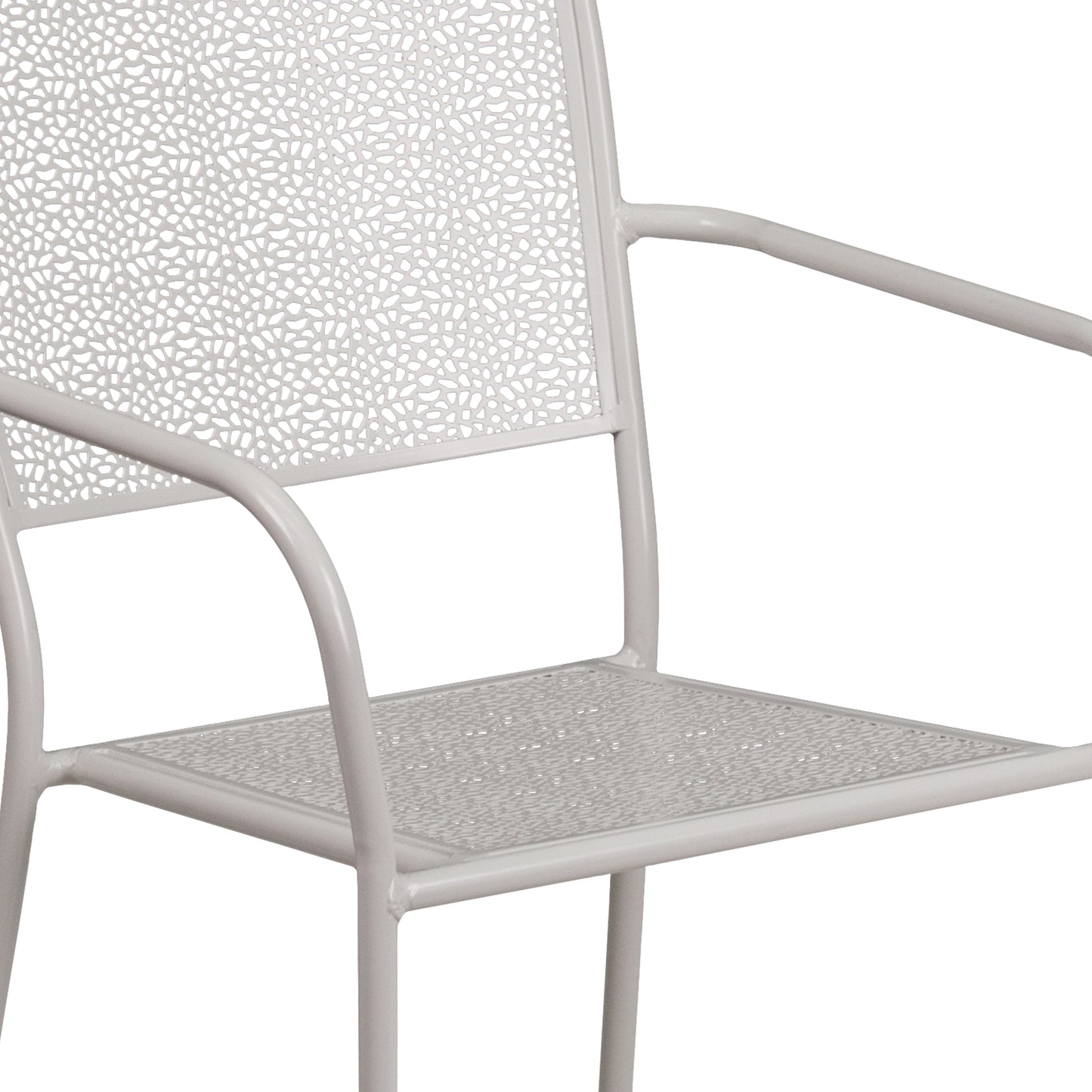 Gray Square Back Patio Chair CO-2-SIL-GG