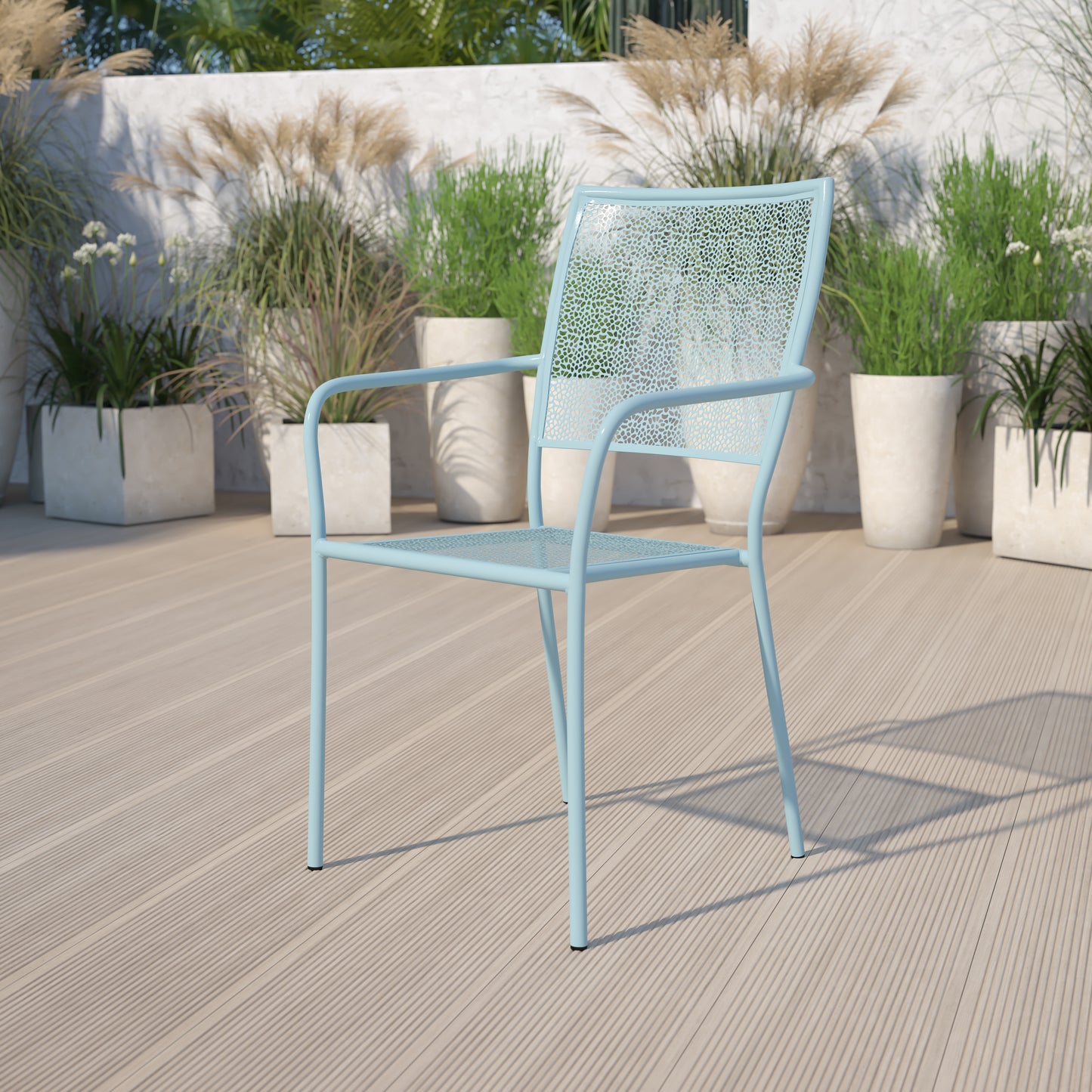 Blue Square Back Patio Chair CO-2-SKY-GG