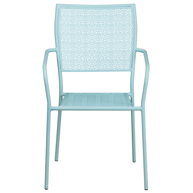 Blue Square Back Patio Chair CO-2-SKY-GG