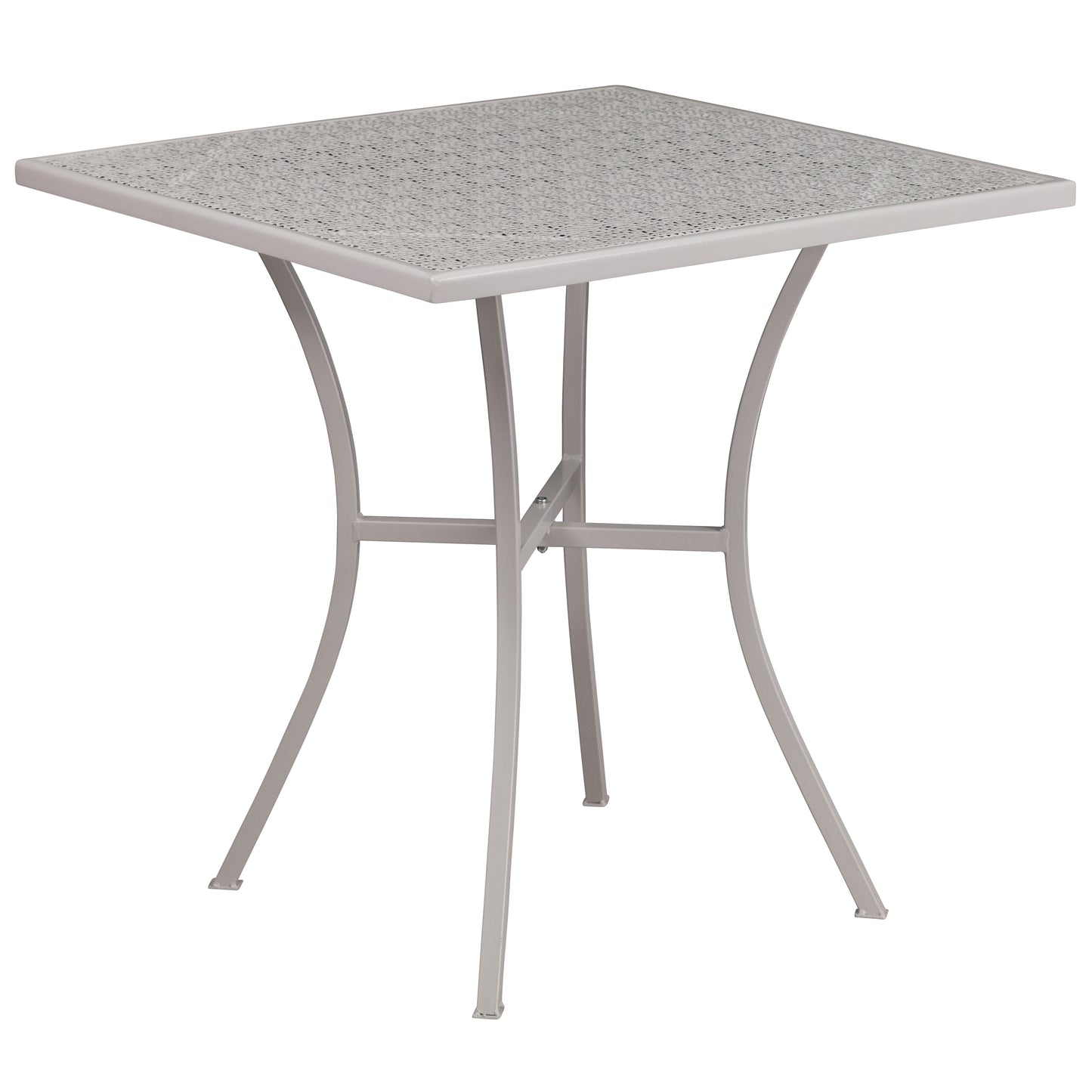 28SQ Gray Patio Table Set CO-28SQ-02CHR2-SIL-GG