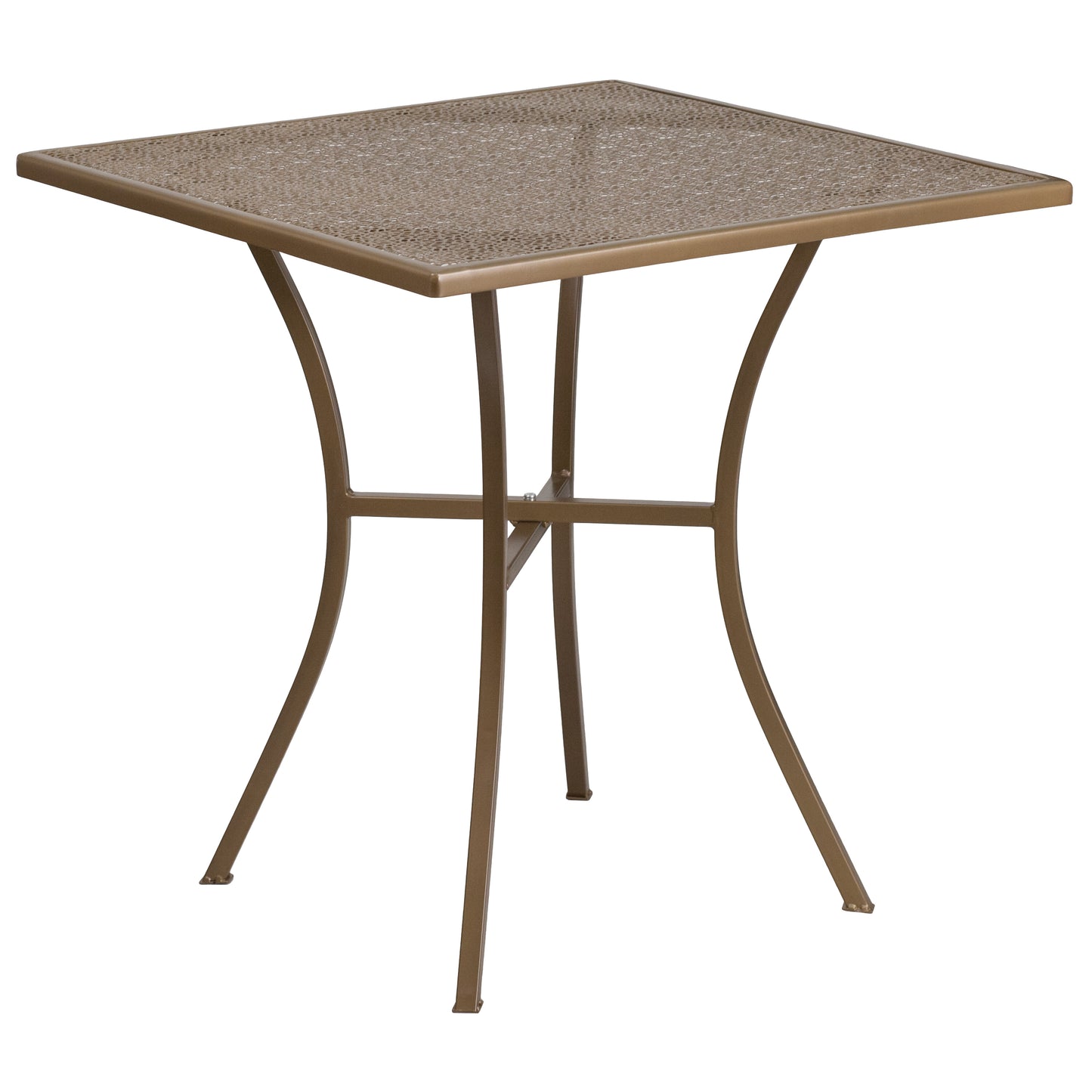 28SQ Gold Patio Table Set CO-28SQ-02CHR4-GD-GG