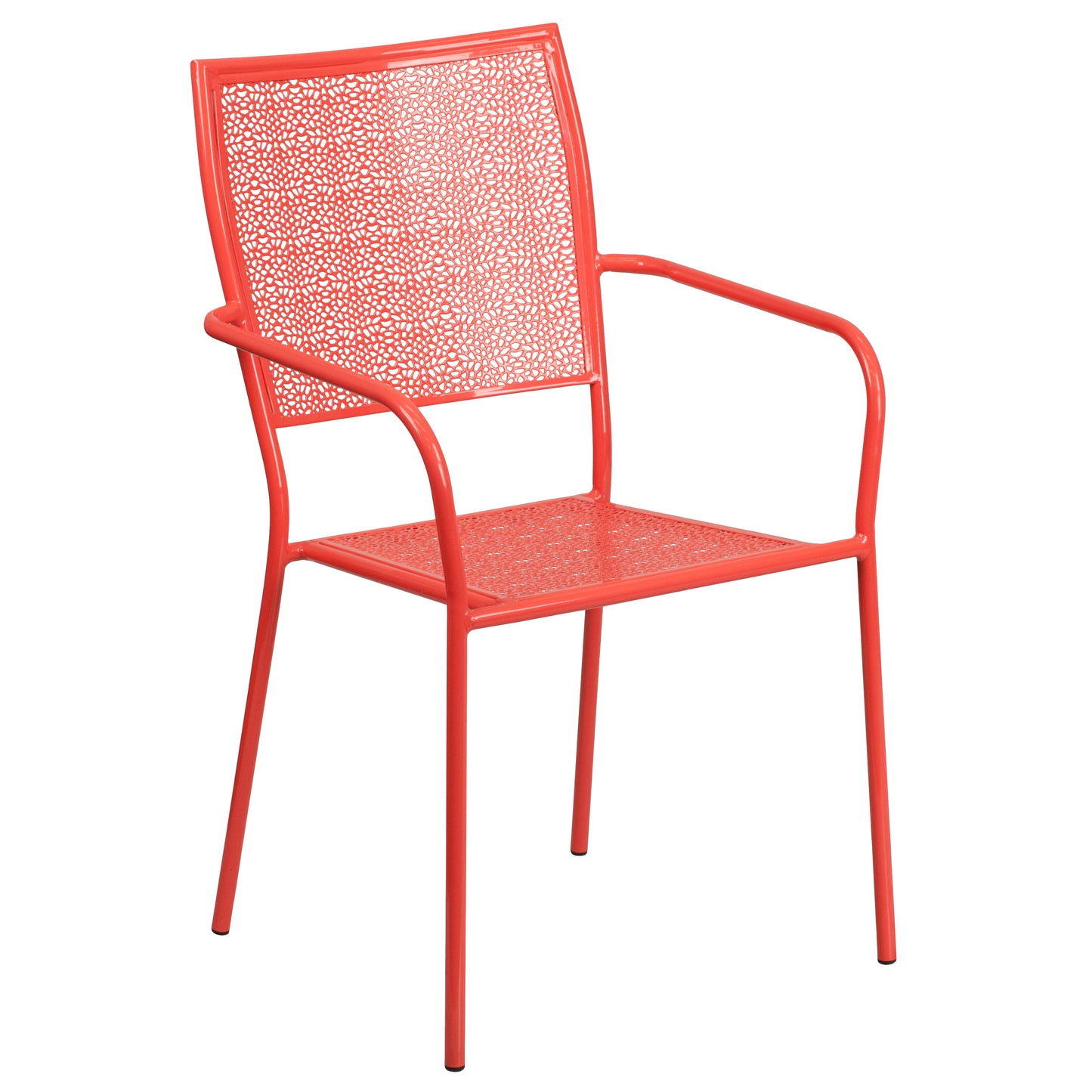 28SQ Coral Patio Table Set CO-28SQ-02CHR4-RED-GG