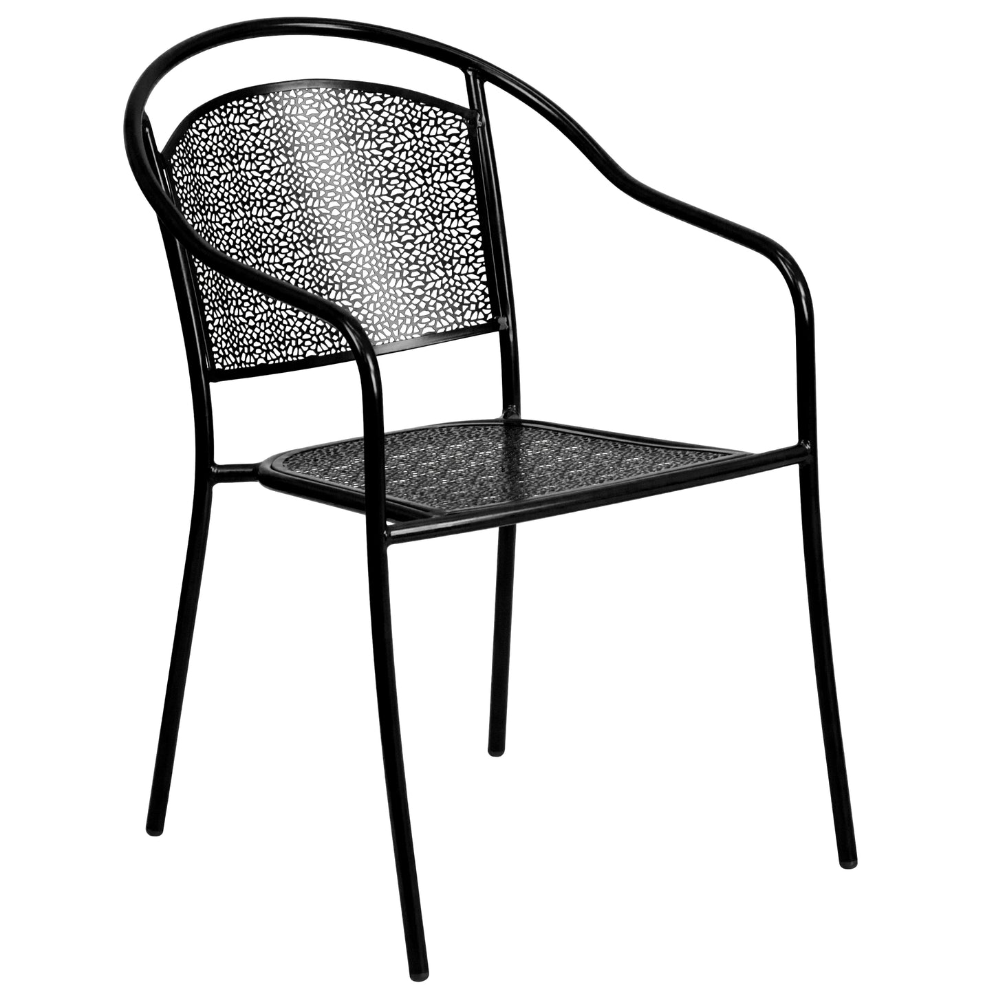 Black Round Back Patio Chair CO-3-BK-GG