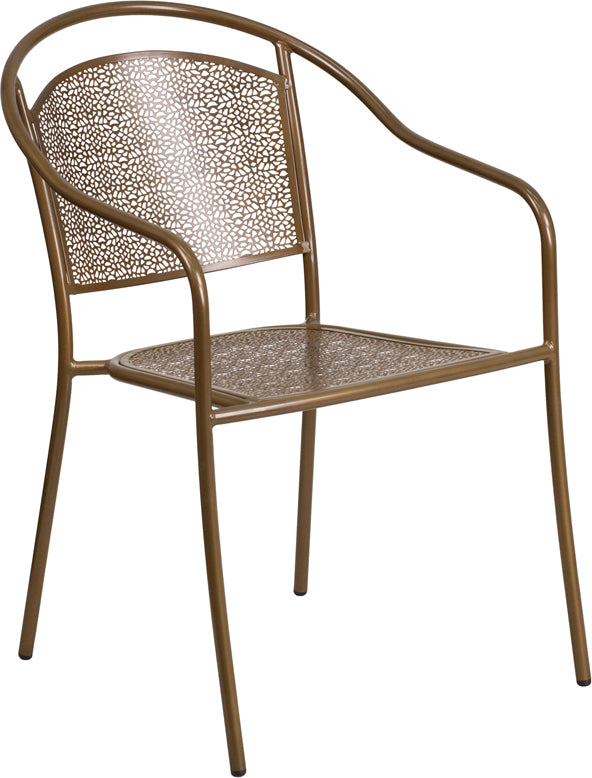 Gold Round Back Patio Chair CO-3-GD-GG