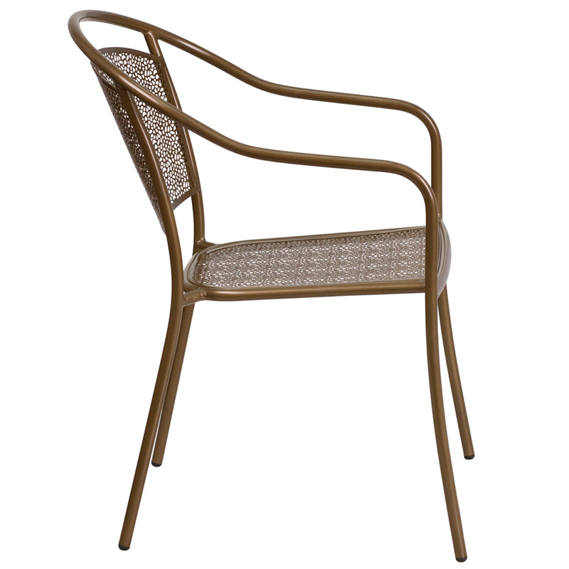 Gold Round Back Patio Chair CO-3-GD-GG