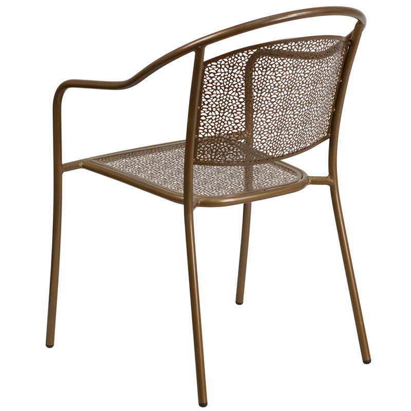 Gold Round Back Patio Chair CO-3-GD-GG