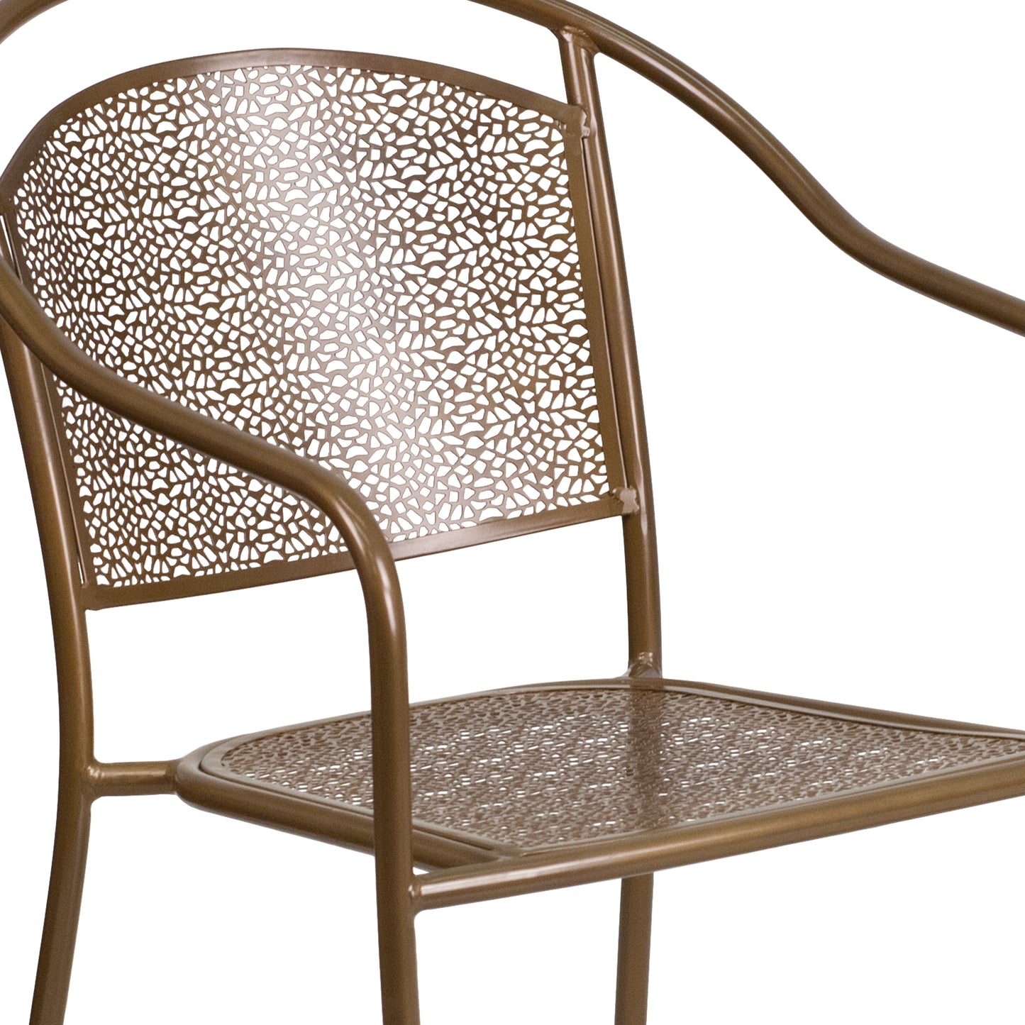 Gold Round Back Patio Chair CO-3-GD-GG