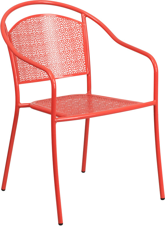 Coral Round Back Patio Chair CO-3-RED-GG