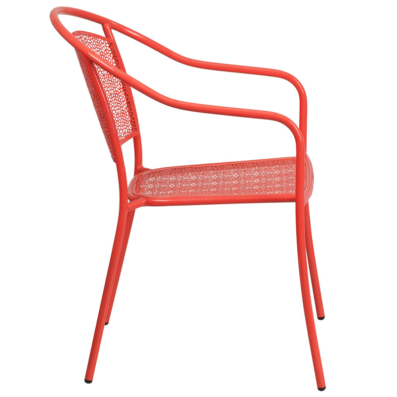 Coral Round Back Patio Chair CO-3-RED-GG