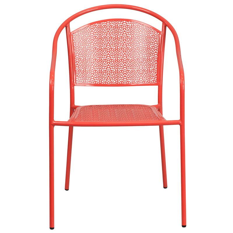 Coral Round Back Patio Chair CO-3-RED-GG