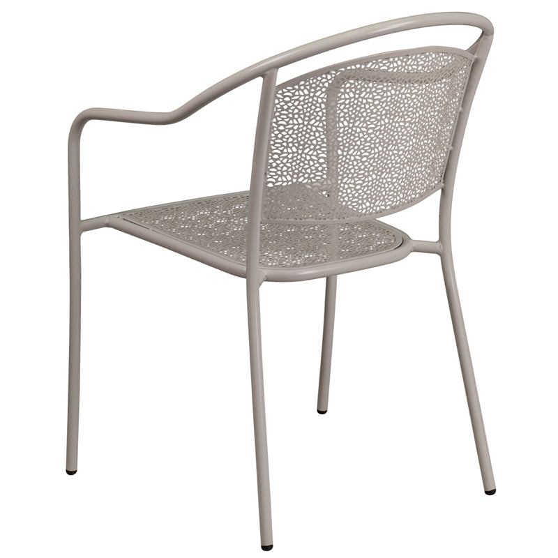 Gray Round Back Patio Chair CO-3-SIL-GG