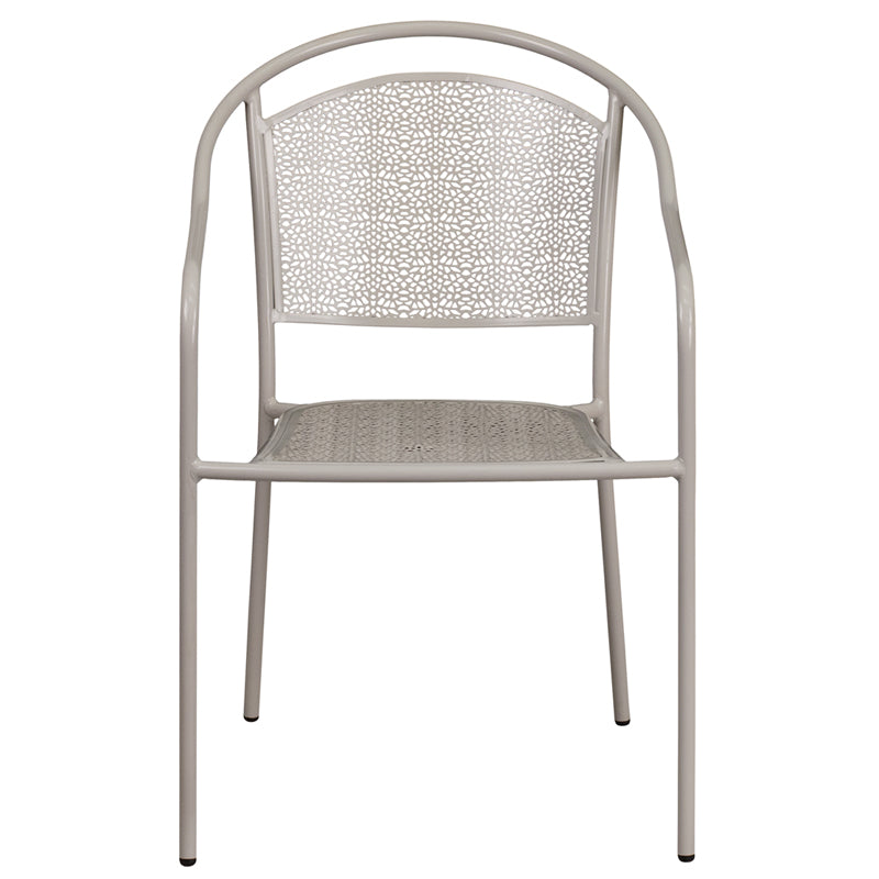 Gray Round Back Patio Chair CO-3-SIL-GG