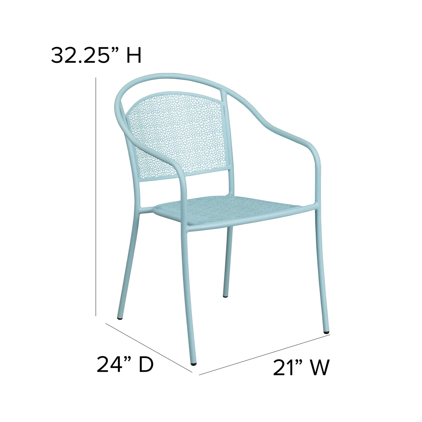 Blue Round Back Patio Chair CO-3-SKY-GG