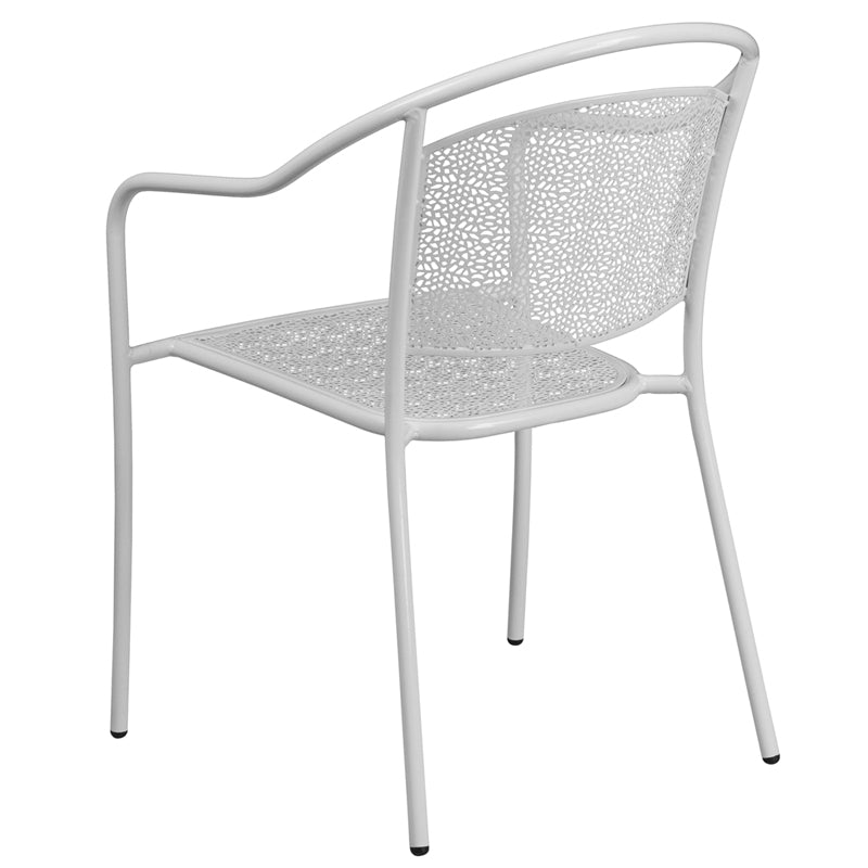 White Round Back Patio Chair CO-3-WH-GG