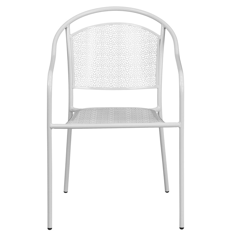 White Round Back Patio Chair CO-3-WH-GG