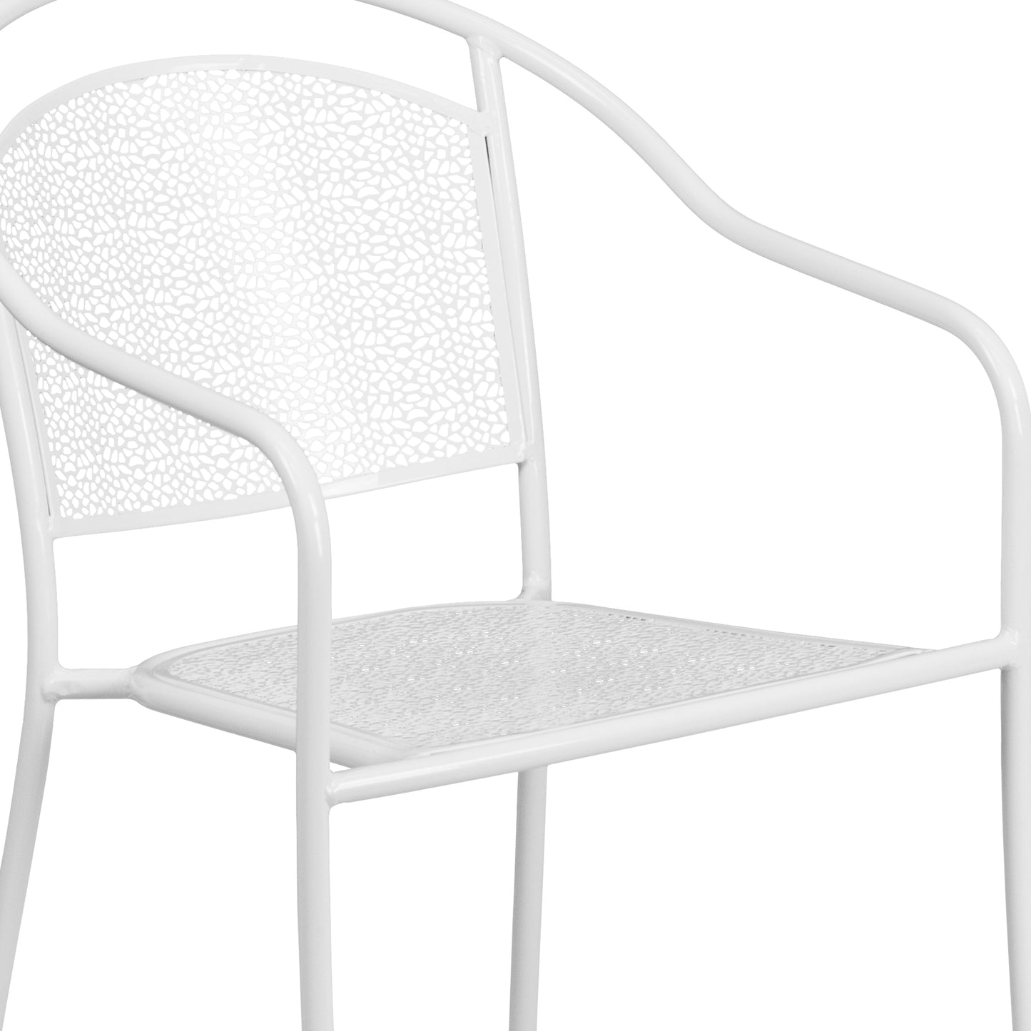 White Round Back Patio Chair CO-3-WH-GG