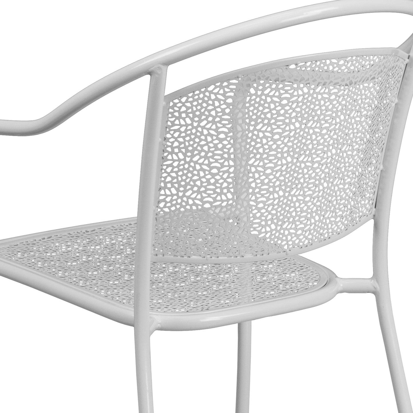 White Round Back Patio Chair CO-3-WH-GG