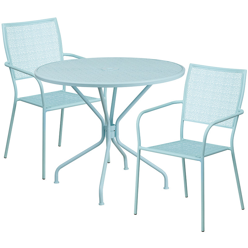 35.25RD Sky Patio Table Set CO-35RD-02CHR2-SKY-GG