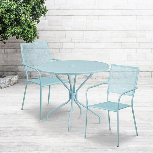 35.25RD Sky Patio Table Set CO-35RD-02CHR2-SKY-GG