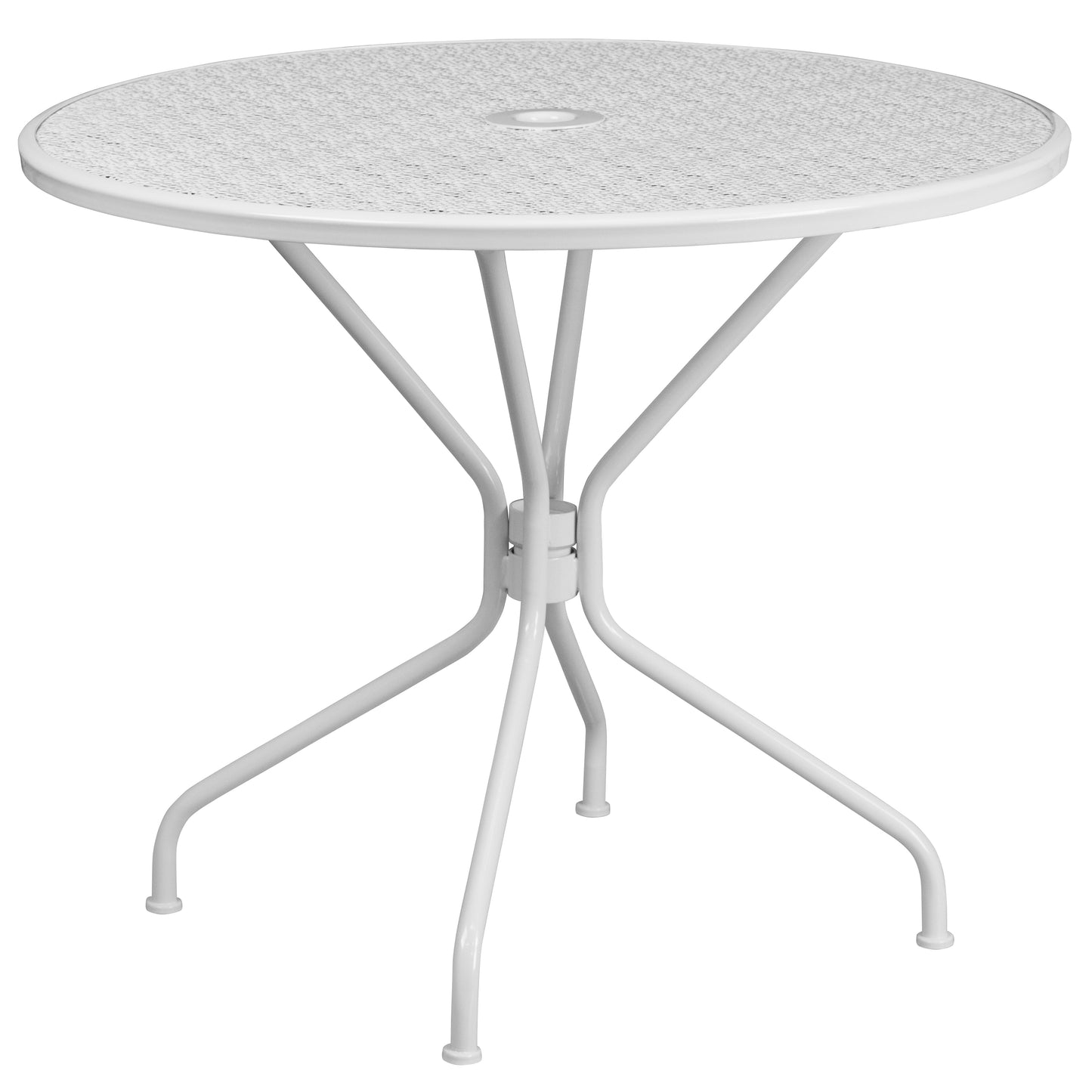 35.25RD White Patio Table Set CO-35RD-02CHR2-WH-GG