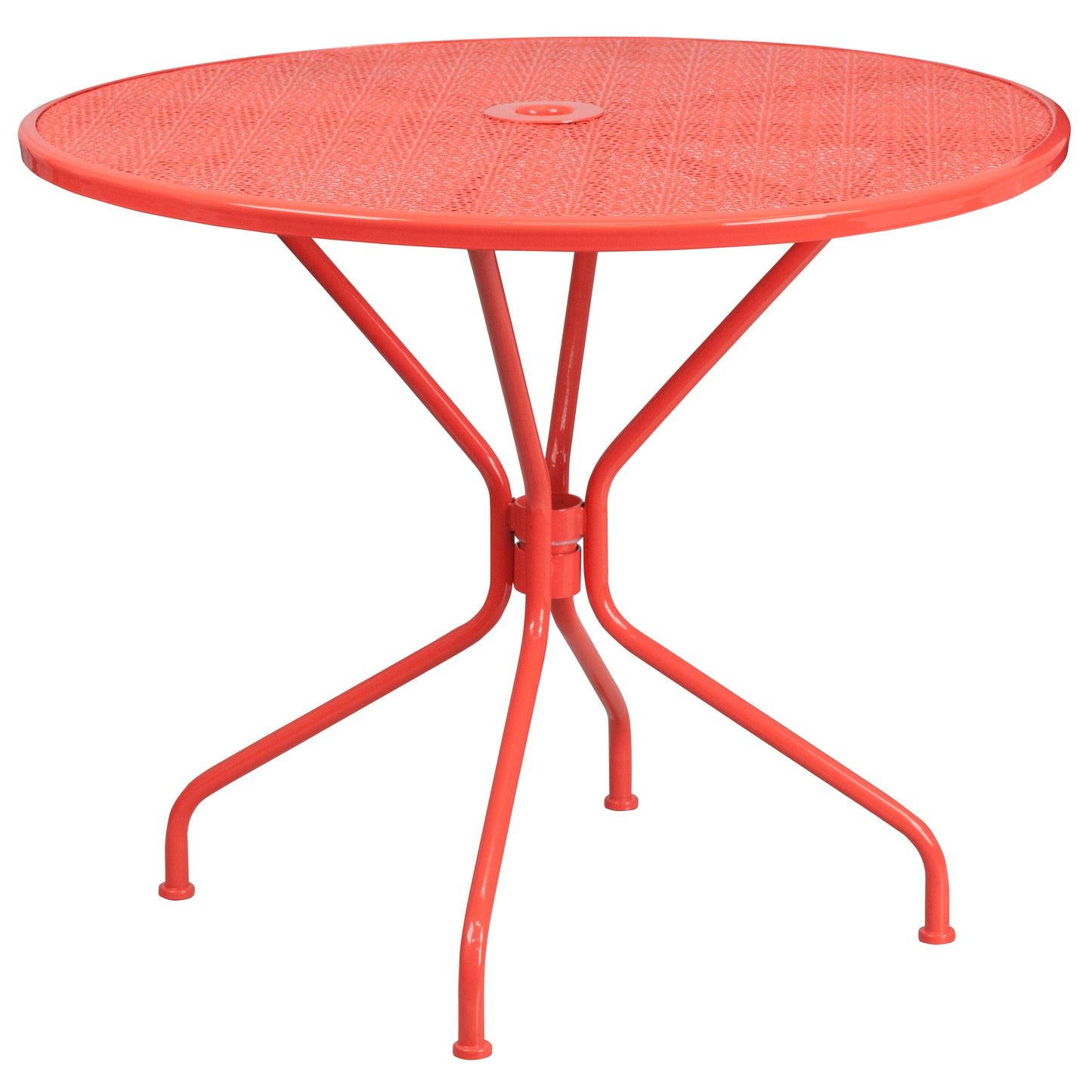 35.25RD Coral Patio Table Set CO-35RD-02CHR4-RED-GG