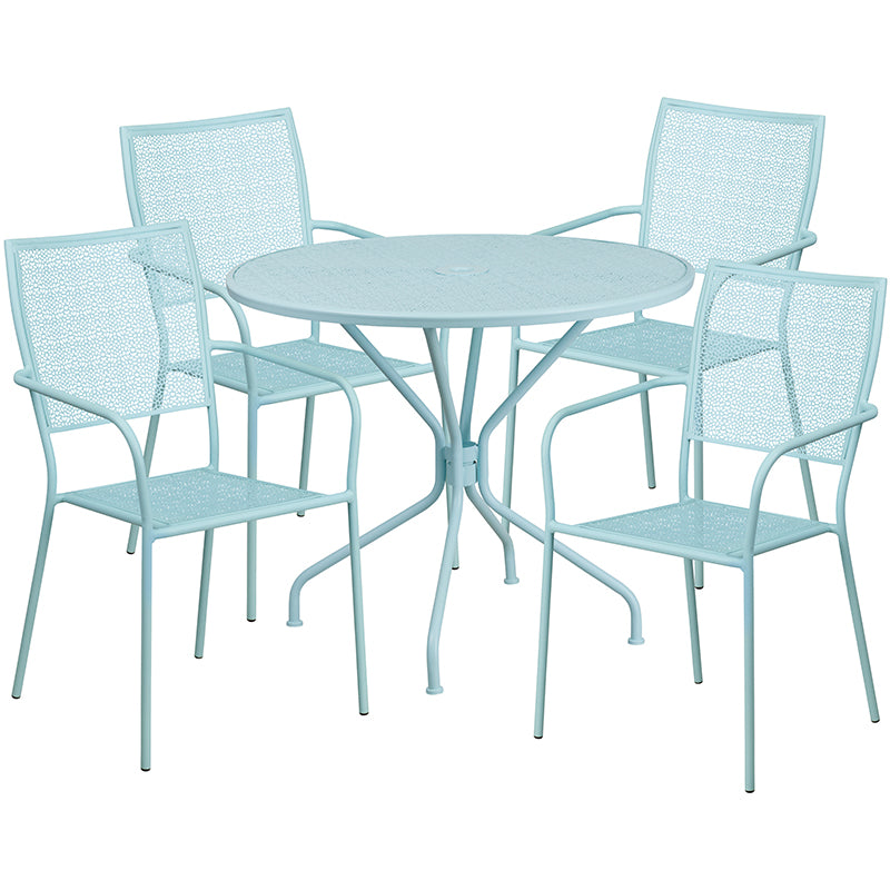 35.25RD Sky Patio Table Set CO-35RD-02CHR4-SKY-GG