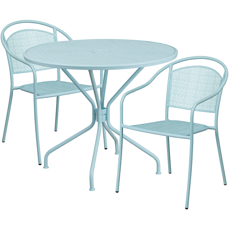 35.25RD Sky Patio Table Set CO-35RD-03CHR2-SKY-GG