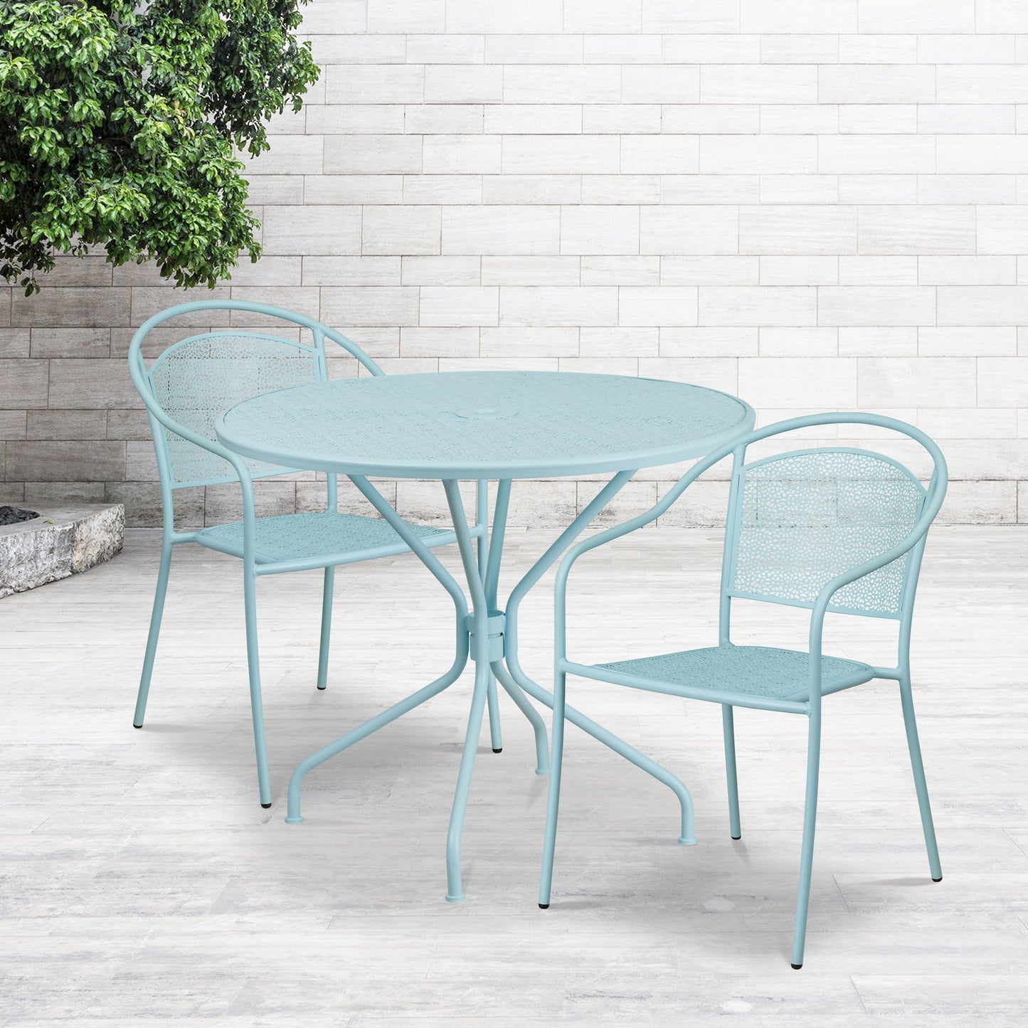 35.25RD Sky Patio Table Set CO-35RD-03CHR2-SKY-GG