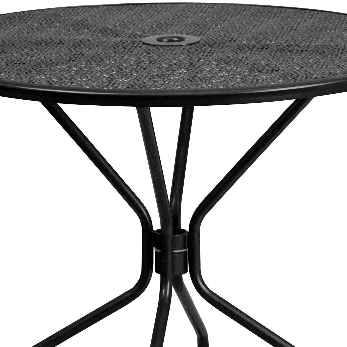 35.25RD Black Patio Table Set CO-35RD-03CHR4-BK-GG