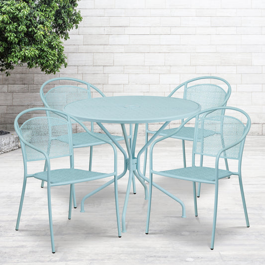 35.25RD Sky Patio Table Set CO-35RD-03CHR4-SKY-GG