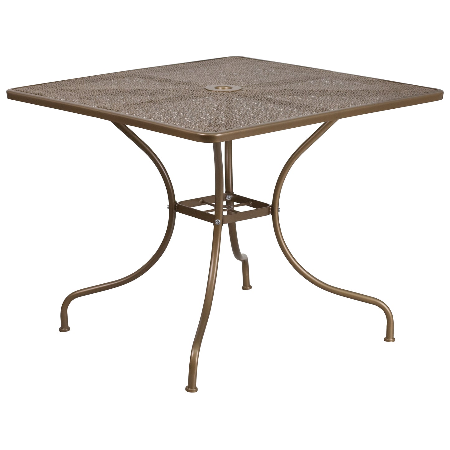 35.5SQ Gold Patio Table Set CO-35SQ-02CHR2-GD-GG