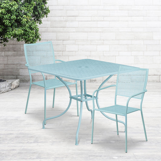 35.5SQ Sky Patio Table Set CO-35SQ-02CHR2-SKY-GG