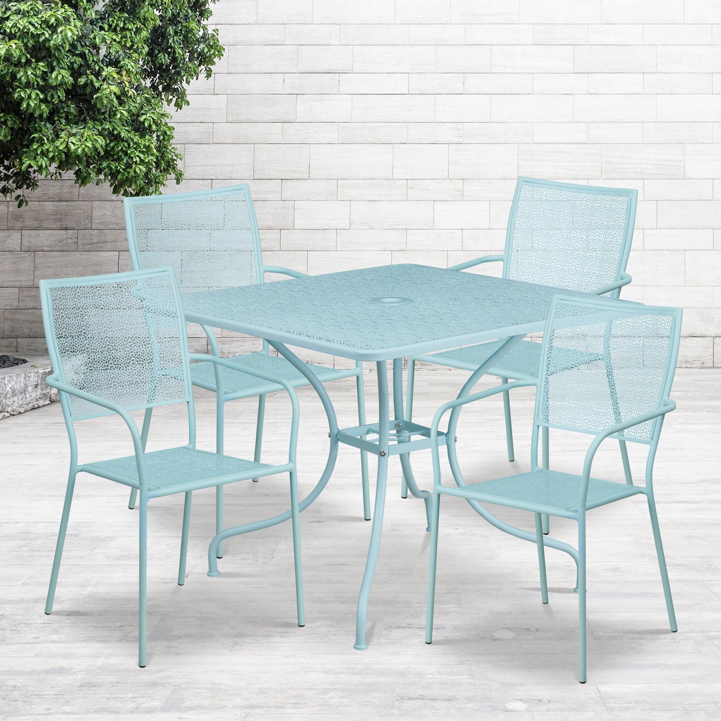 35.5SQ Sky Patio Table Set CO-35SQ-02CHR4-SKY-GG