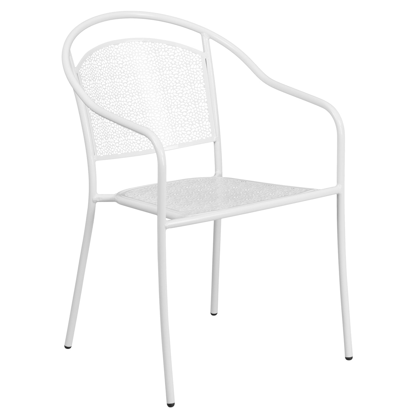 35.5SQ White Patio Table Set CO-35SQ-03CHR4-WH-GG